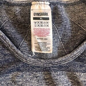 Grey and blue cropped gymshark workout top XL
